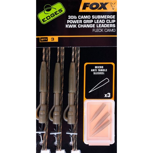 Fox edges camo submerge power grip lead clip kwik change kit 30lb bezpieczny klips