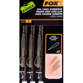 Fox edges camo submerge power grip lead clip kwik change kit 40lb 3szt bezpieczny klips
