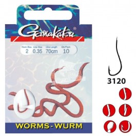 Gamakatsu booklet worm 5213r braid rozm. 6 0.20mm 60cm gotowy przypon z haczykiem