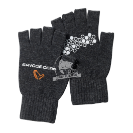 Savage gear knitted half finger glove xl dark grey melange