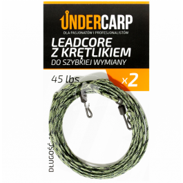 Undercarp leadcore z krętlikiem do szybkiej wymiany 45 lbs / 100 cm zielony