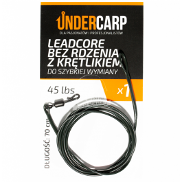 Undercarp leadcore bez rdzenia z krętlikiem do szybkiej wymiany 45 lbs / 70 cm – zielony