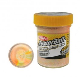 Berkley PowerBait Extra Scent pasta pstrągowa tonąca z brokatem /Chart/White/Org opak. 50g