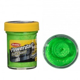 Berkley PowerBait Extra Scent pasta pstrągowa tonąca z brokatem /Fl. Green Yellow opak. 50g