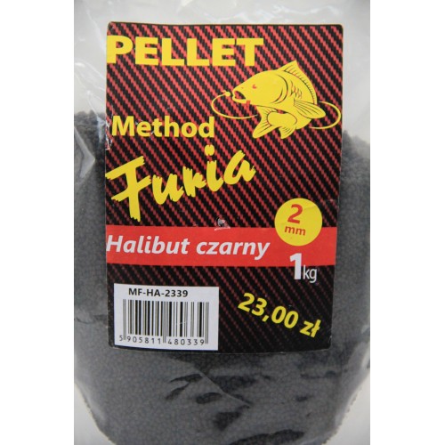 Method furia halibut 2mm kolor: czarny opak: 1kg pellet zanętowy