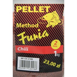 Method Furia chili 2mm kolor: czerwony opak: 1kg pellet zanętowy