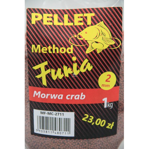 Method Furia morwa crab 2mm kolor: czerwony opak: 1kg pellet zanętowy