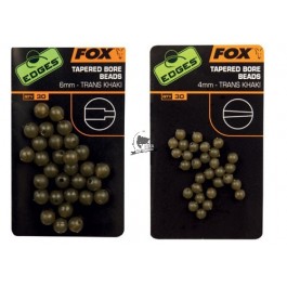 FOX Edges 4mm tapered bore beads x 30 trans khaki 