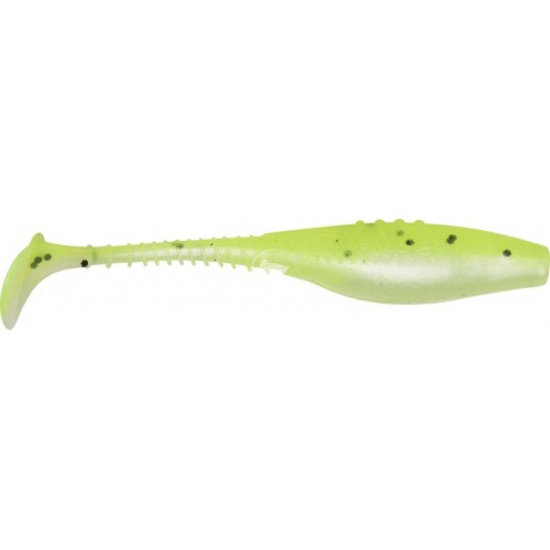 Dragon ripper belly fish pro green kiwi 4"/10cm 3pcs./bag pearl/chartreuse black glitter guma spinningowa
