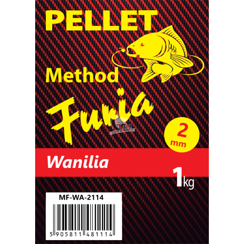 Method furia wanilia 2mm kolor: żółty opak: 1kg pellet zanętowy