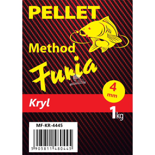 Method furia kryl 4mm kolor: czerwony opak: 1kg pellet zanętowy