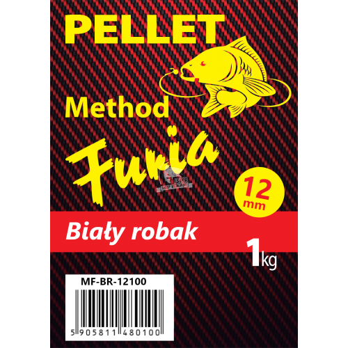 Method furia biały robak 12mm kolor: naturalny opak: 1kg pellet zanętowy