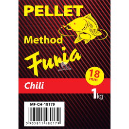 Method Furia chili 18mm kolor: czerwony opak: 1kg pellet zanętowy