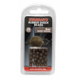 Starbaits rubber schock beads 6mm opak 25szt koralik brazowy