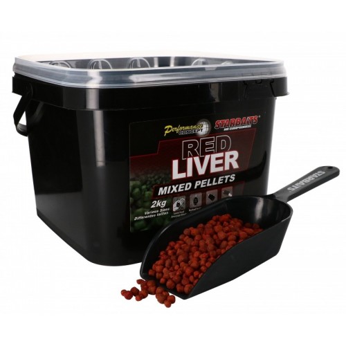 Starbaits pc red liver pellets mixed opak 2kg pellet zanętowy