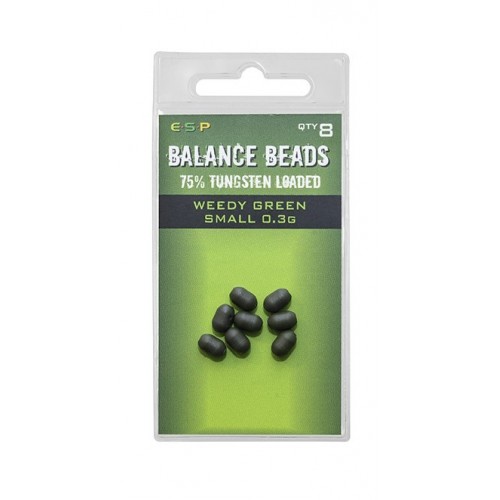 Esp balance beads small green 0,3gr opak 8szt koraliki wolframowe